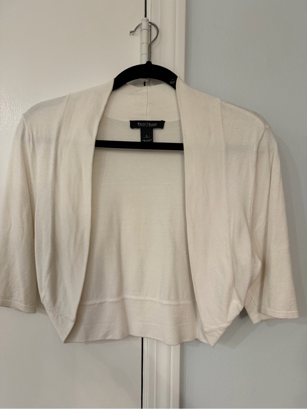 White House Black Market White Bolero Open-Front Sweater Shrug